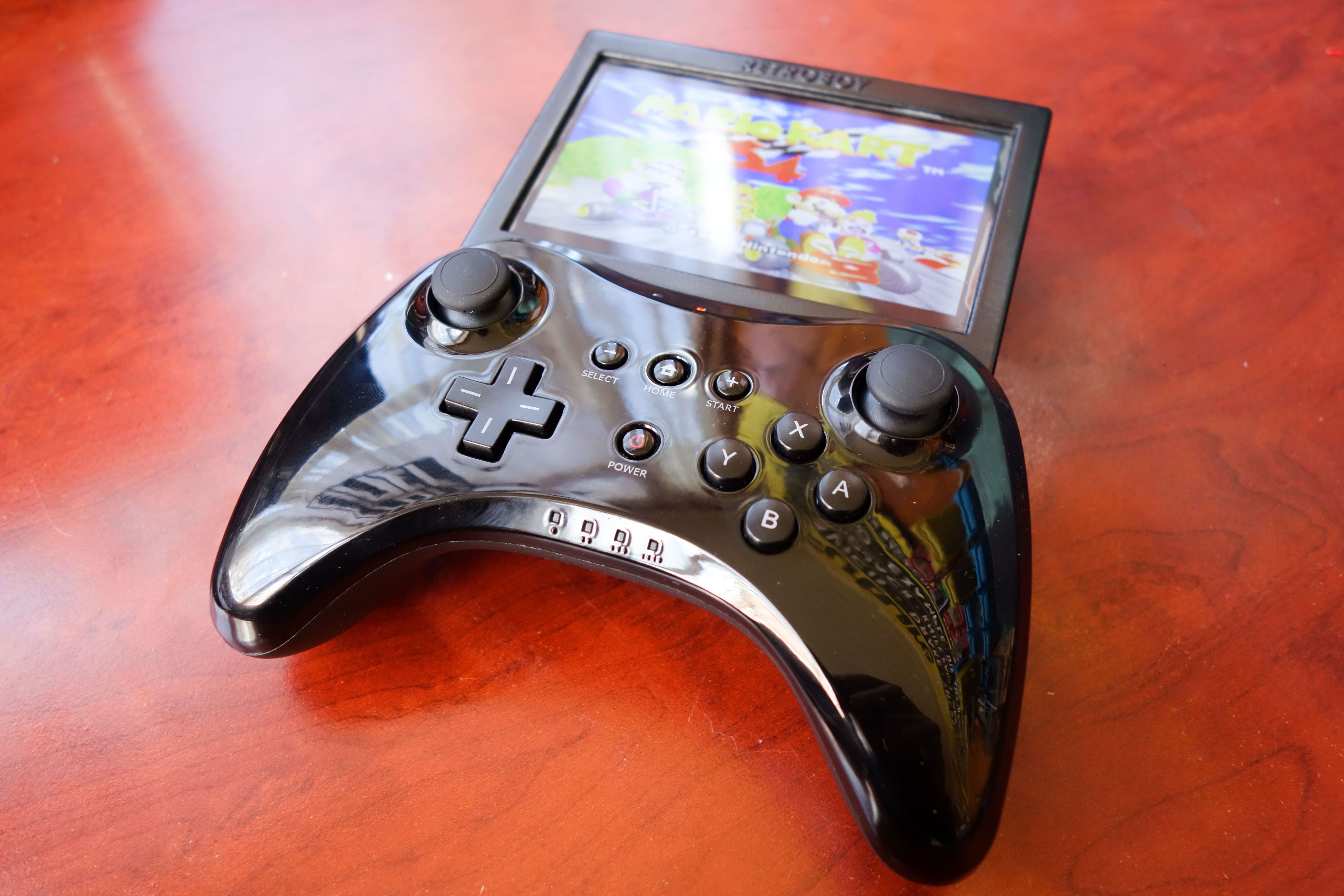 Custom-made portable retro gaming console using a Raspberry Pi and a Wii Pro Controller