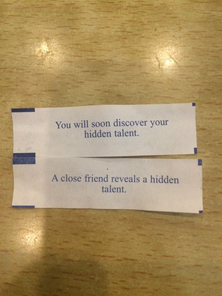 My friend and I just opened fortune cookies together.