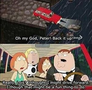 Peter Griffin's sarcasm is spot on