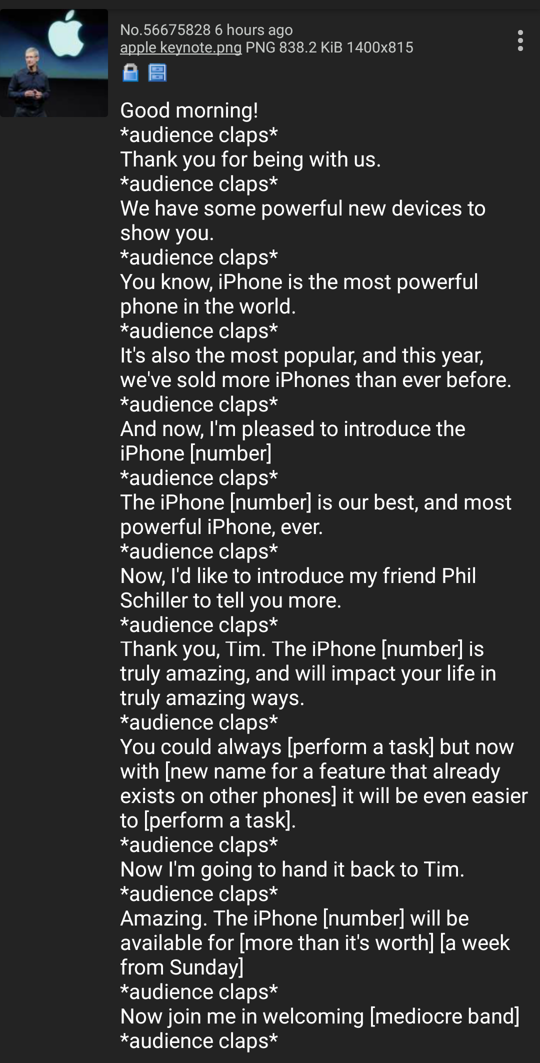 Anon describes every iPhone keynote