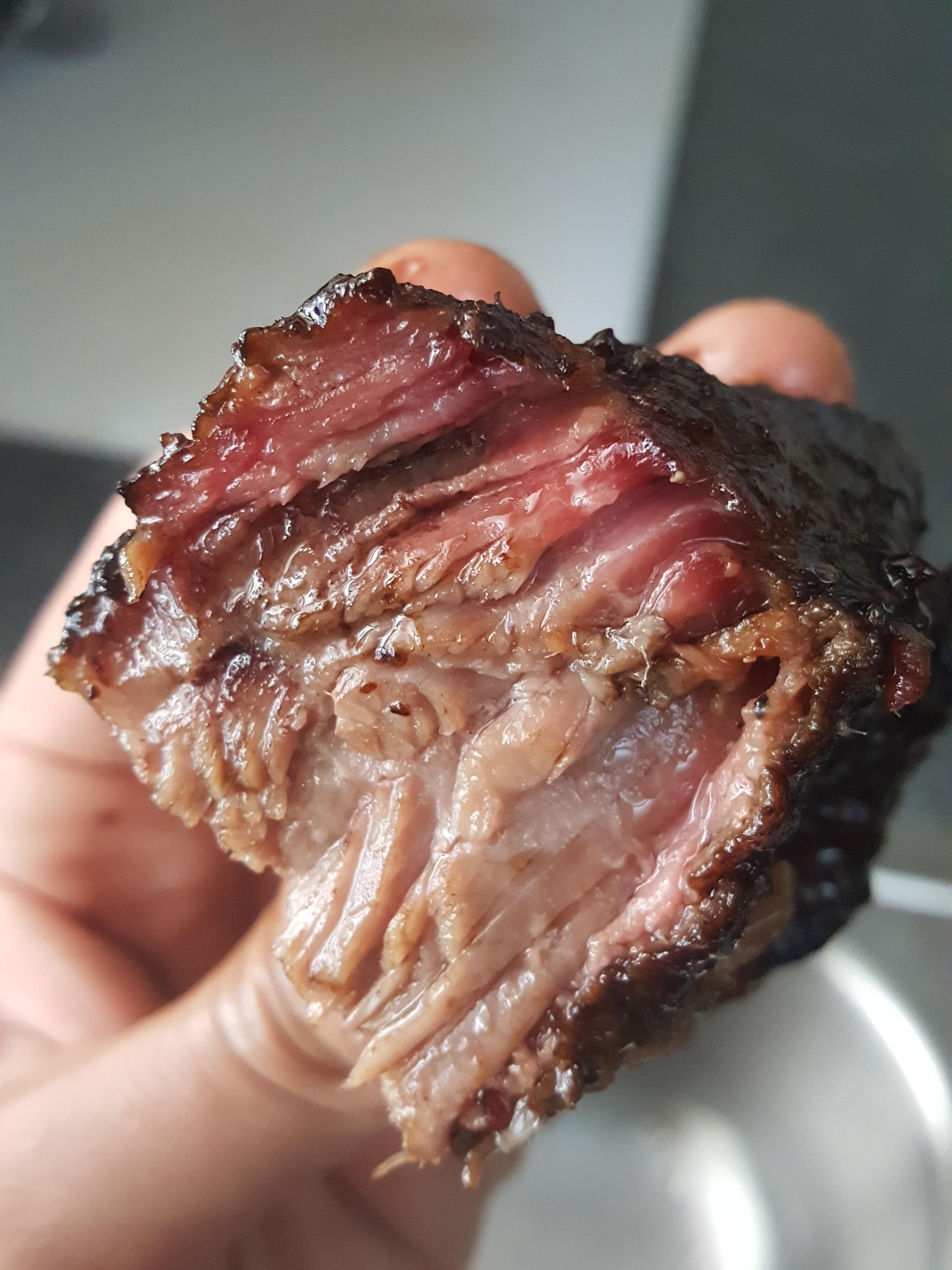 Brisket smoked for 12 hours with hickory