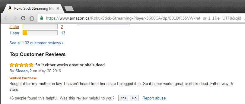Awesome amazon review