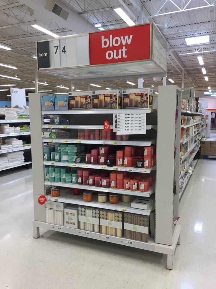 This candle section is having a blow-out sale