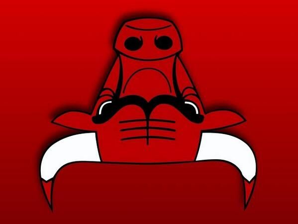The Chicago Bulls logo upside down looks like a robot reading the bible