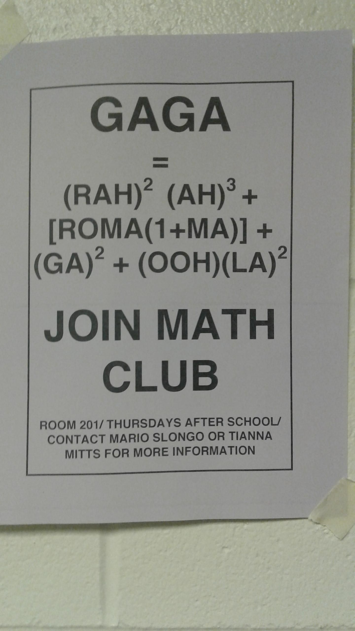 My school math club poster
