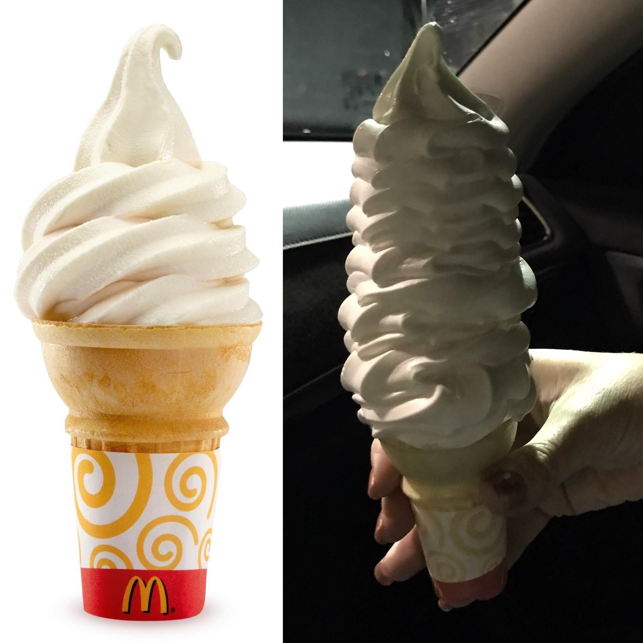 My wife's Mcdonald's cone in the drive through last night.