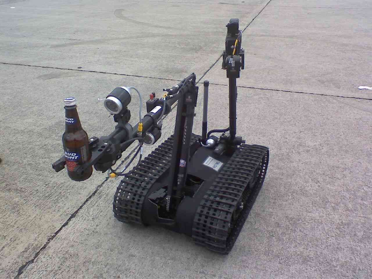 I was working a beer stand at an air show in Tennessee a few years ago when this Navy EOD robot randomly showed up with $5 in its gripper, sooo..