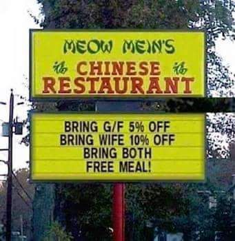 Chinese Restaurant meal offer