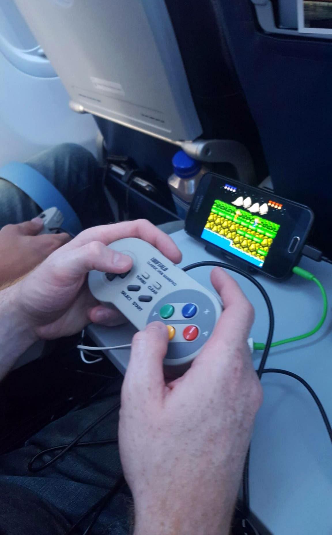 Some 2 player classic gaming during the flight