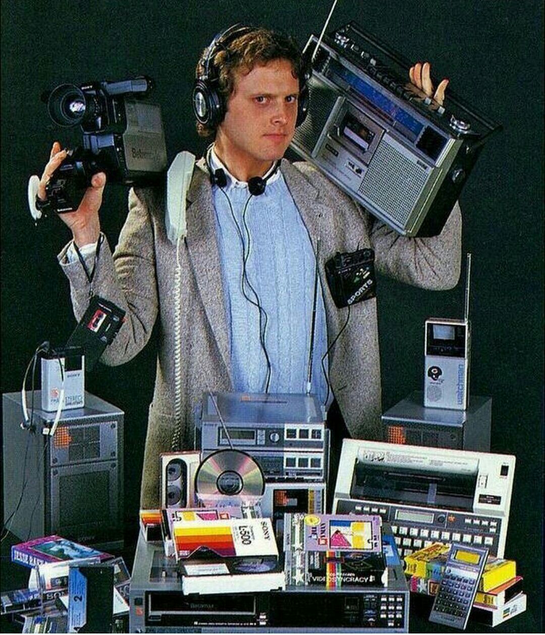 All the stuff that you can see in this picture is now provided on a tiny device that fits in your pocket.