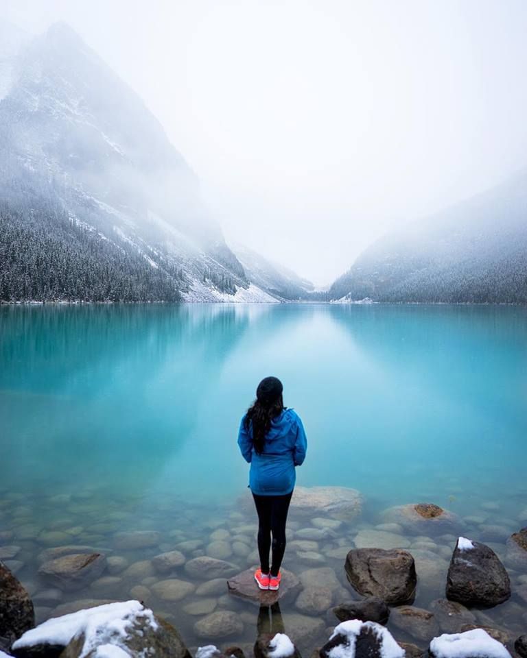 A chilly morning, Lake Louise, Alberta