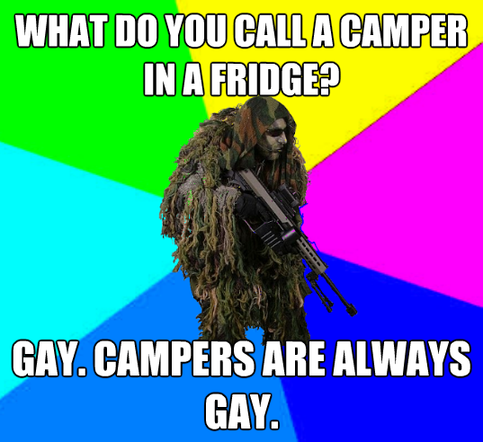 A camper f*cked a girl. Still gay.