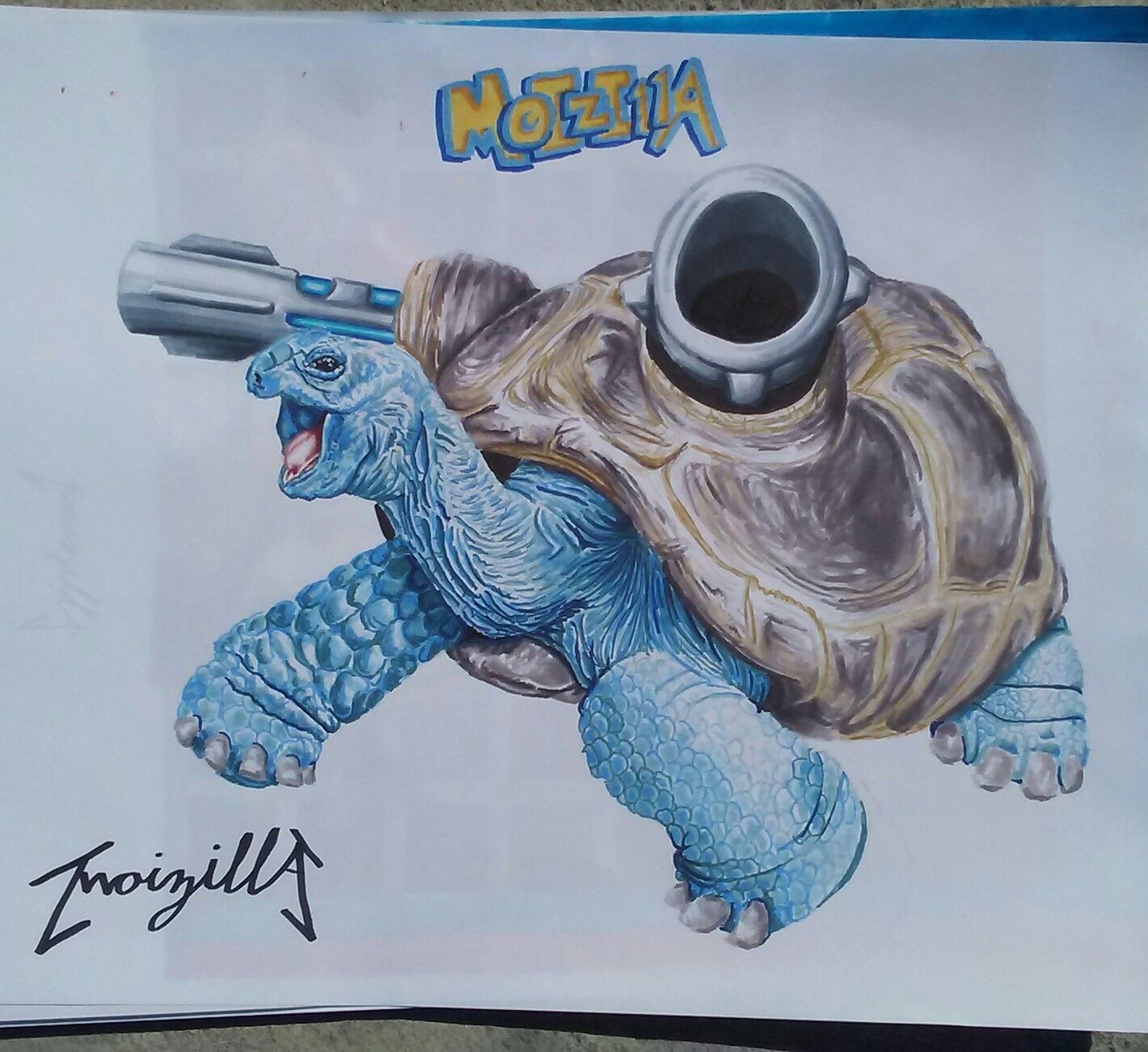 Blastoise marker drawing . inktober day 2