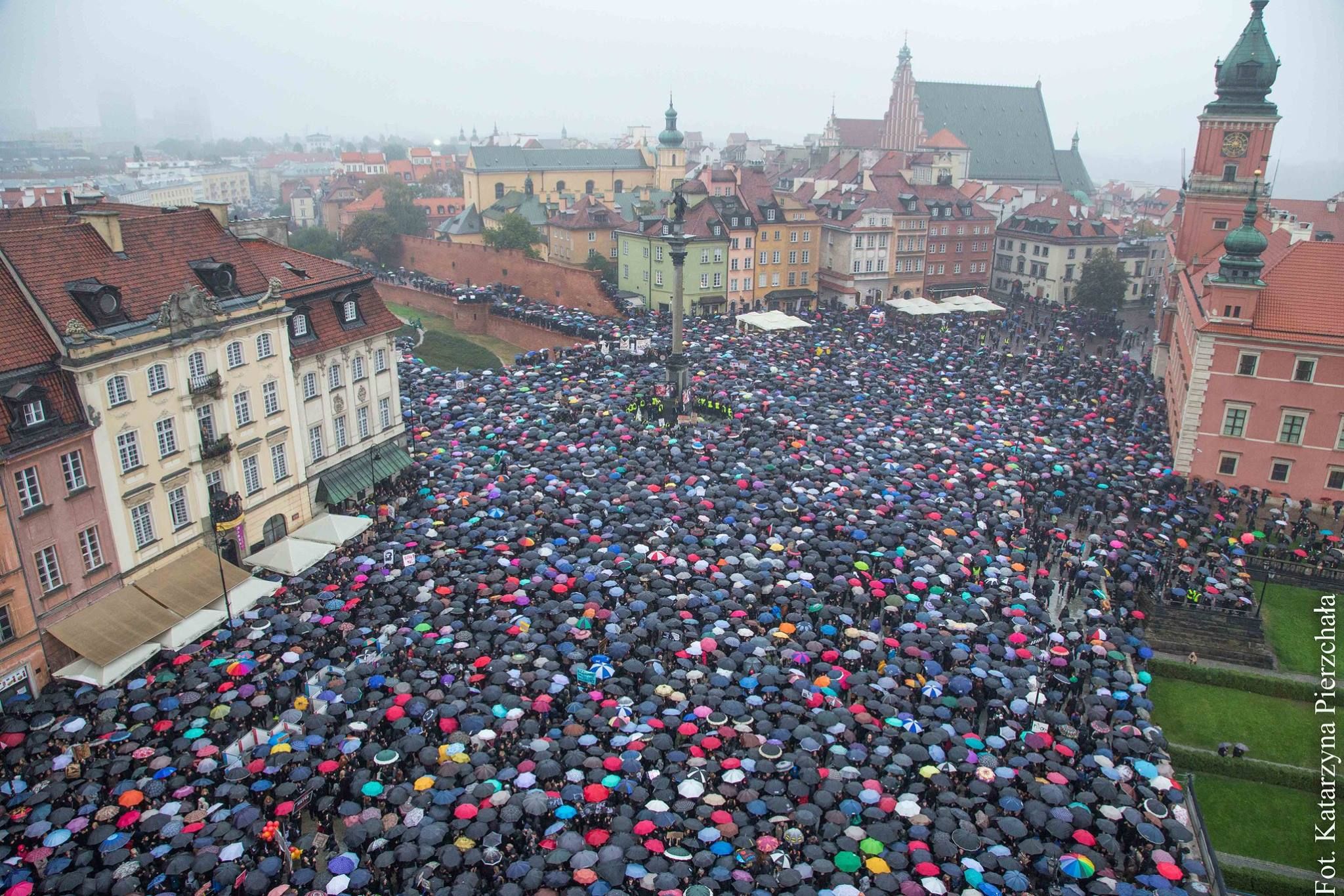 Polish women protesting the total ban on abortion.
