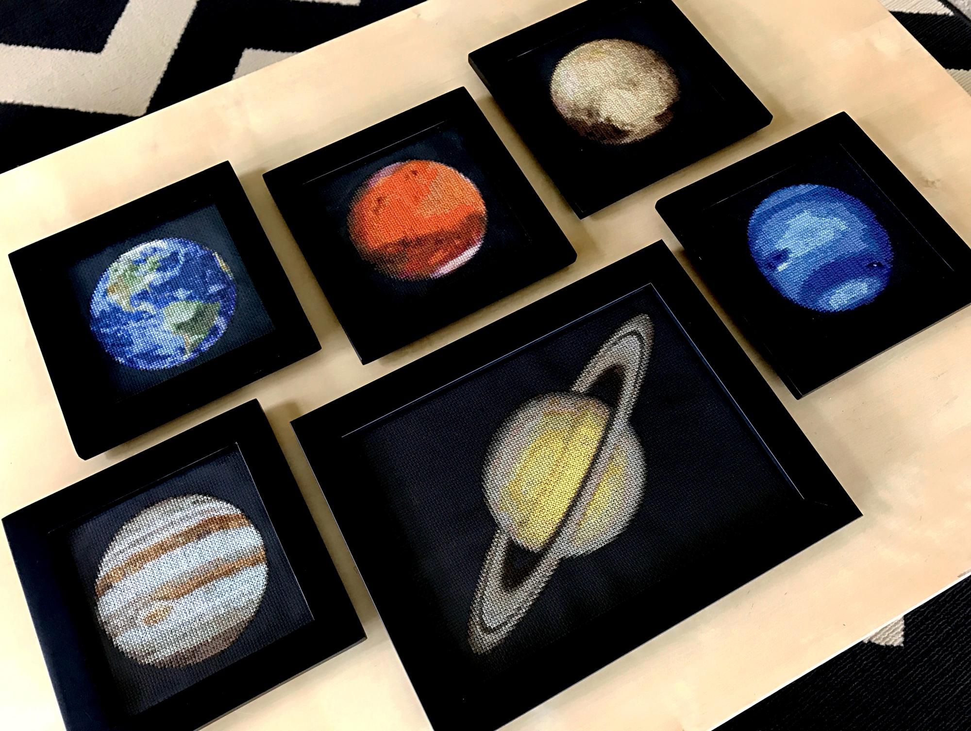 I'm cross-stitching the solar system and just finished Saturn