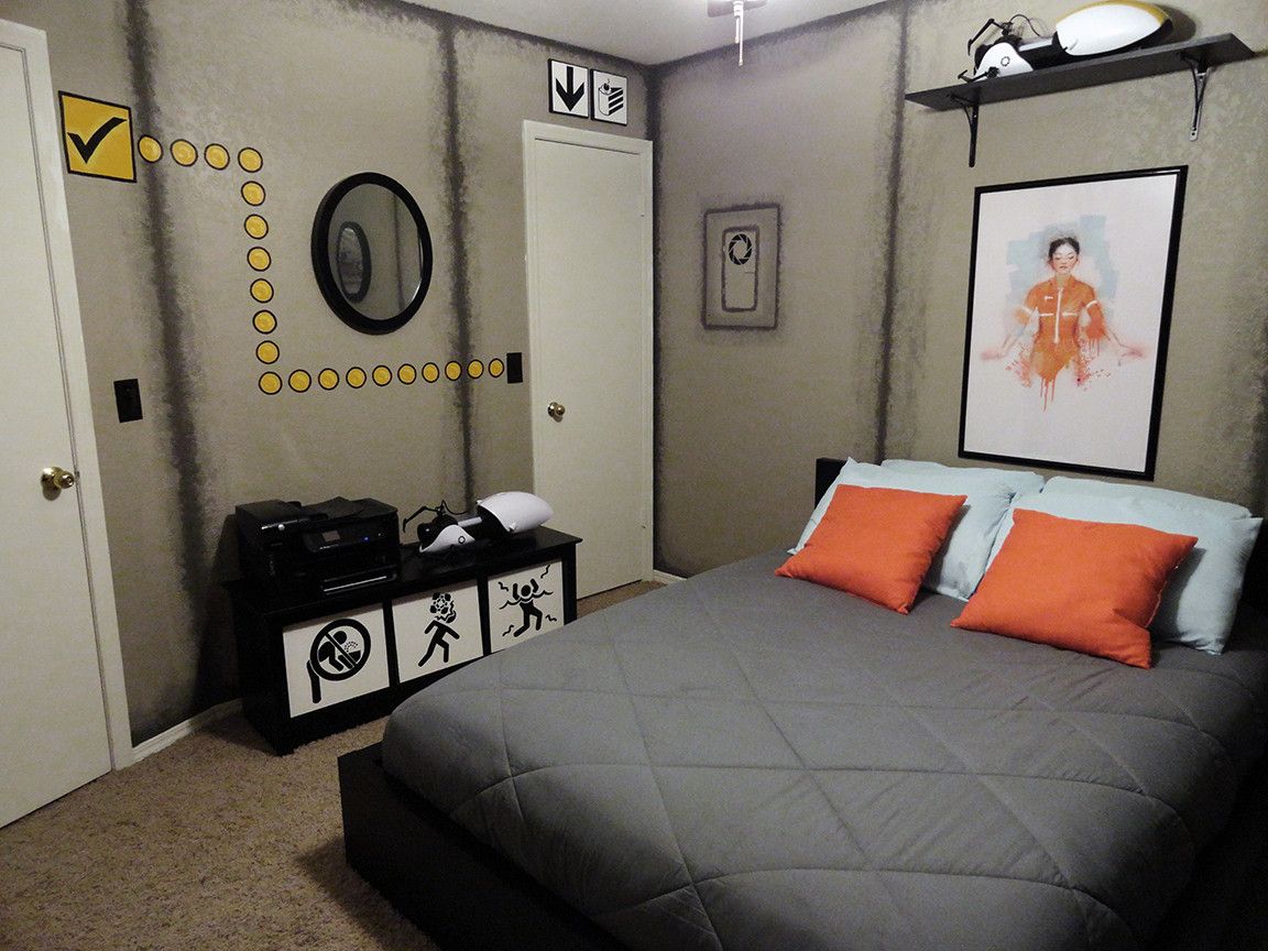 Portal-themed bedroom, complete!