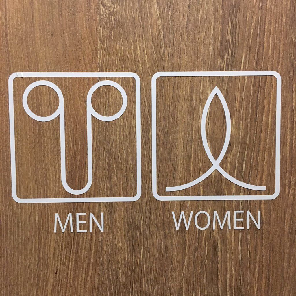 Very designly Bathroom sign