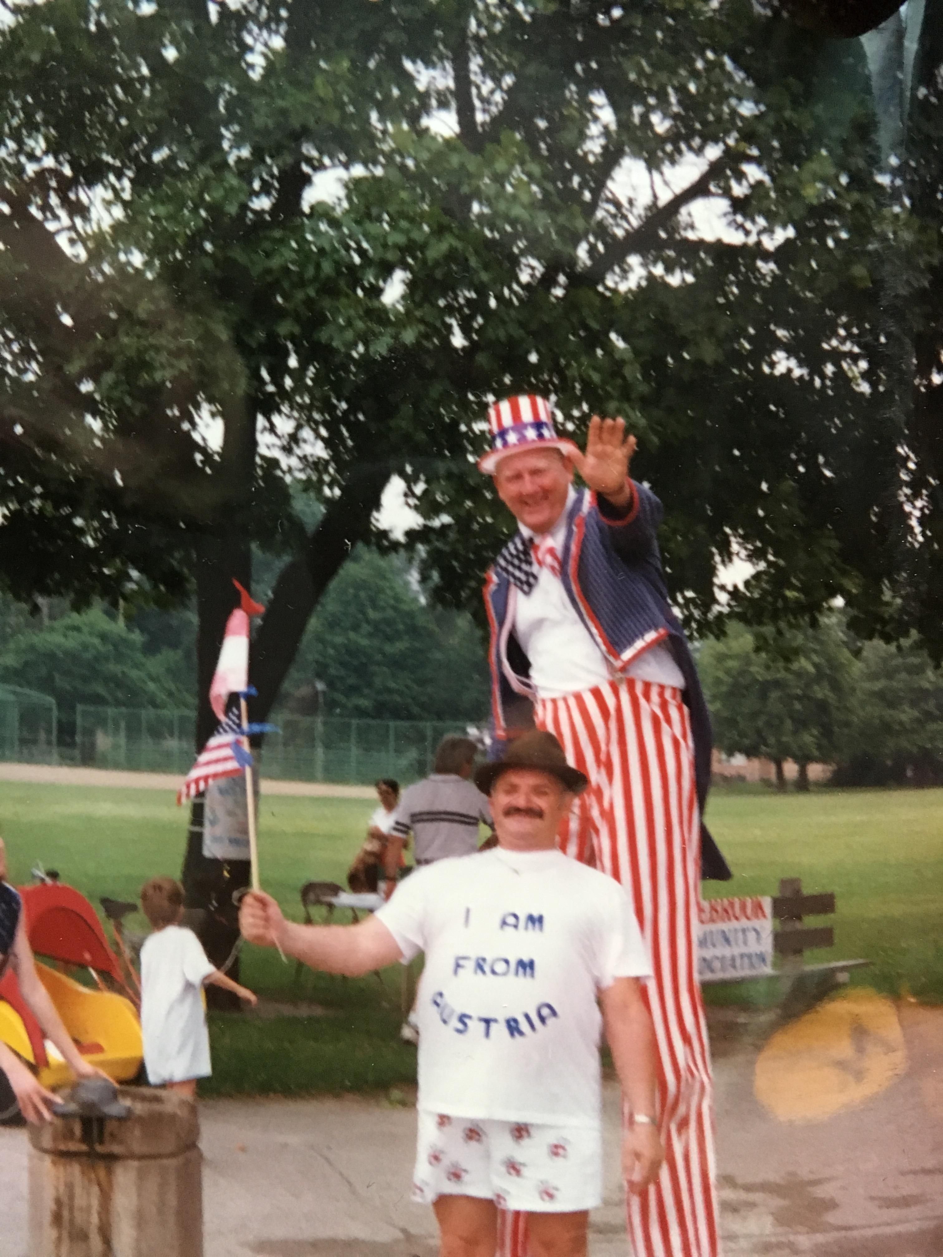 My uncle came to America only once in his life. Here he is in Chicago on the 4th of July.