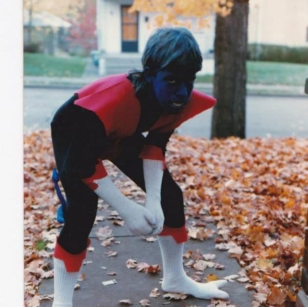 My little brother as The Nightcrawler, circa 1989. I love this kid.