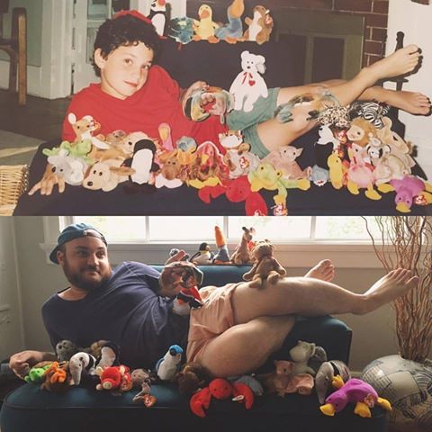 My friend recreated a picture from his youth.