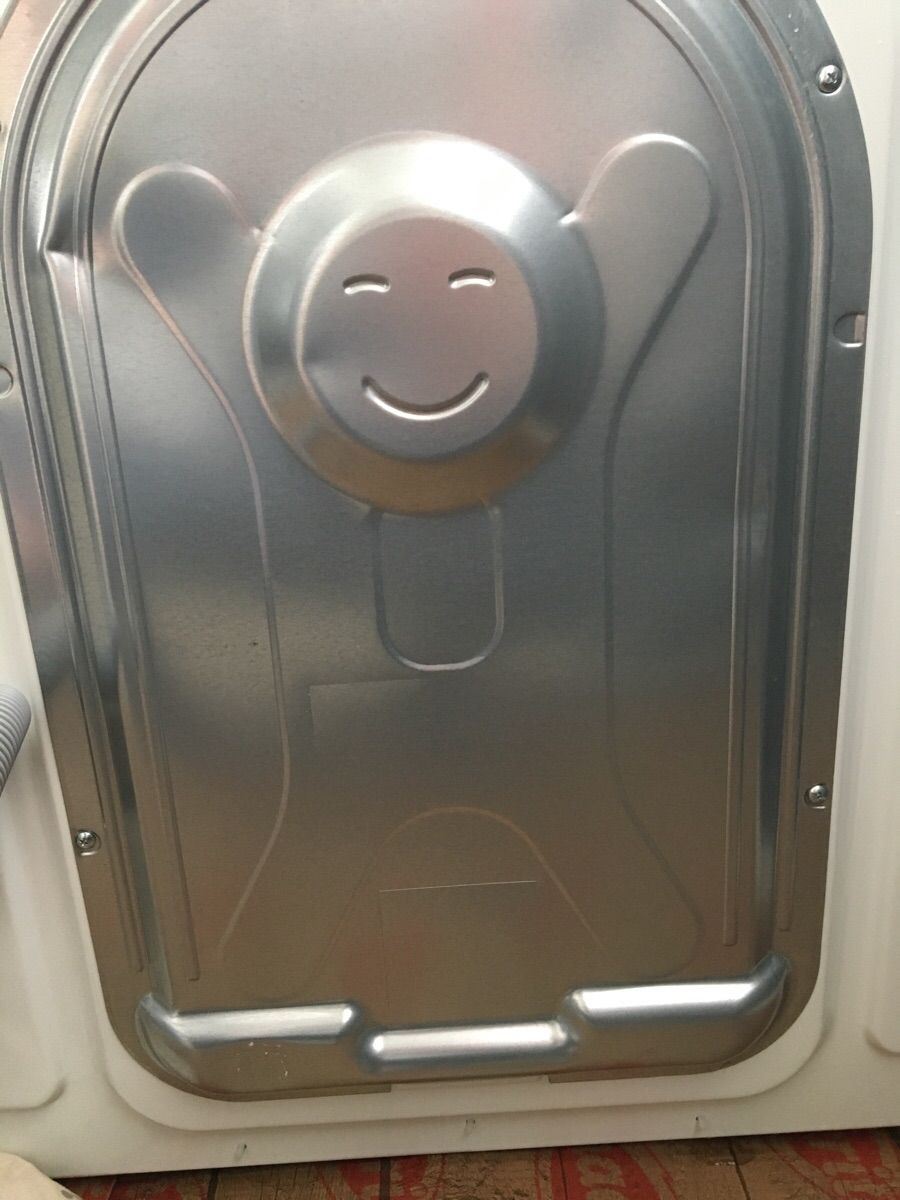 My washing machine has a smiling man on the back.