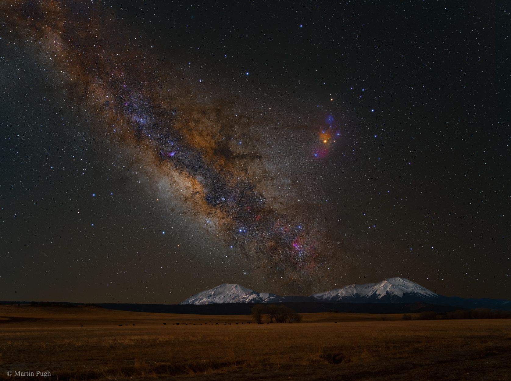 Milky Way over the Spanish Peaks in Colorado, United States