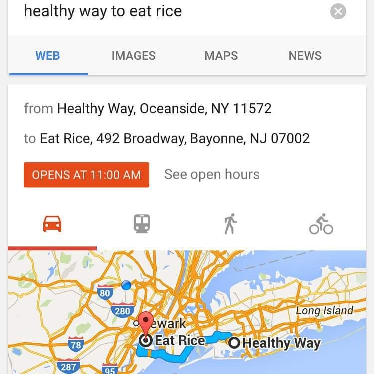 I searched "Healthy way to eat rice" Google took me a little too literally