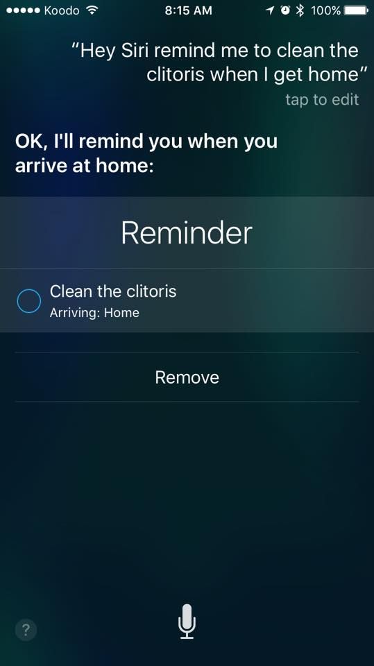 Actually Siri, I asked you to remind me to clean the CAT LITTERS!