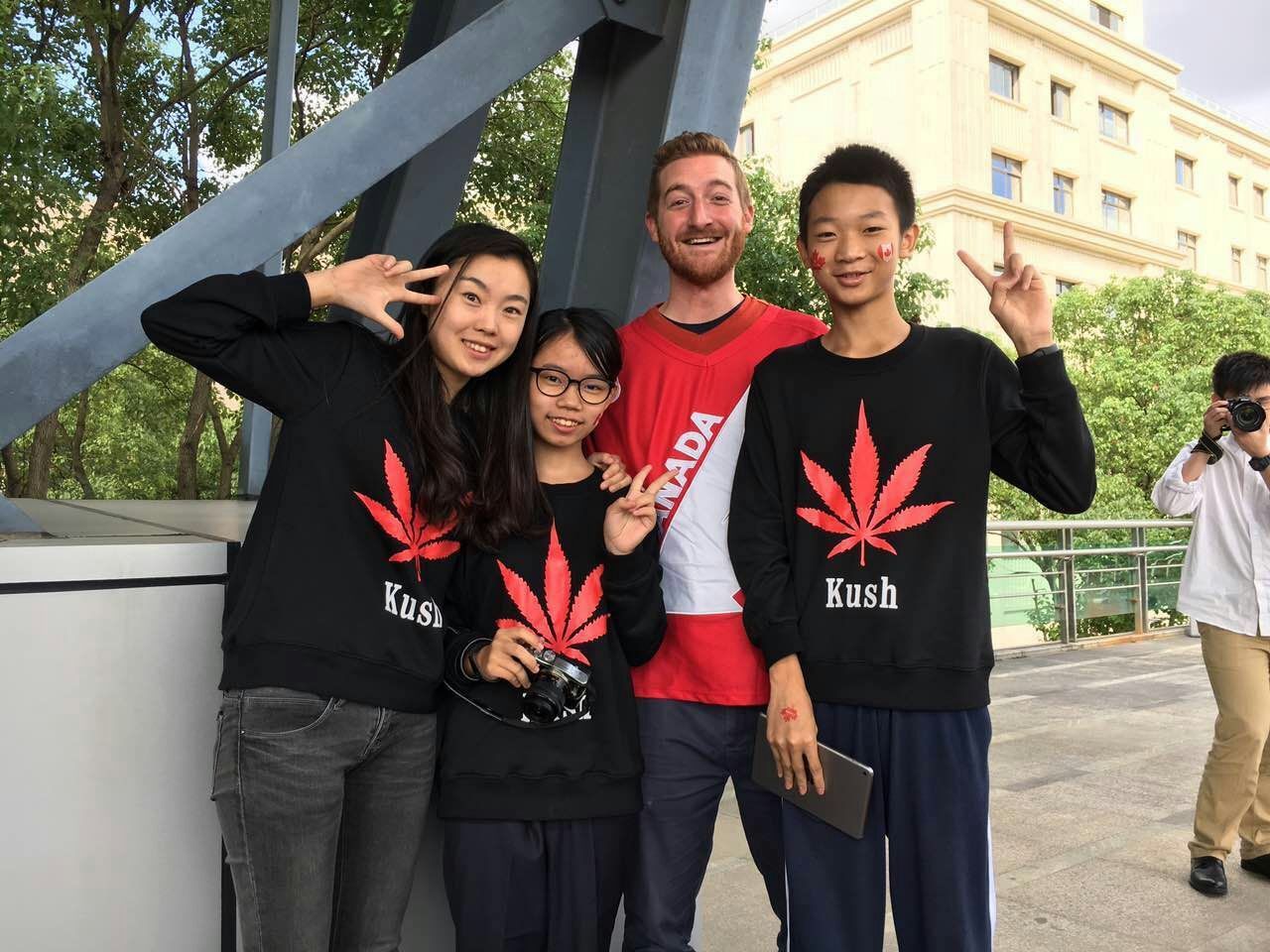 It was 'Country Week' at my roommate's school in Shanghai and the class that repped Canada wore these.