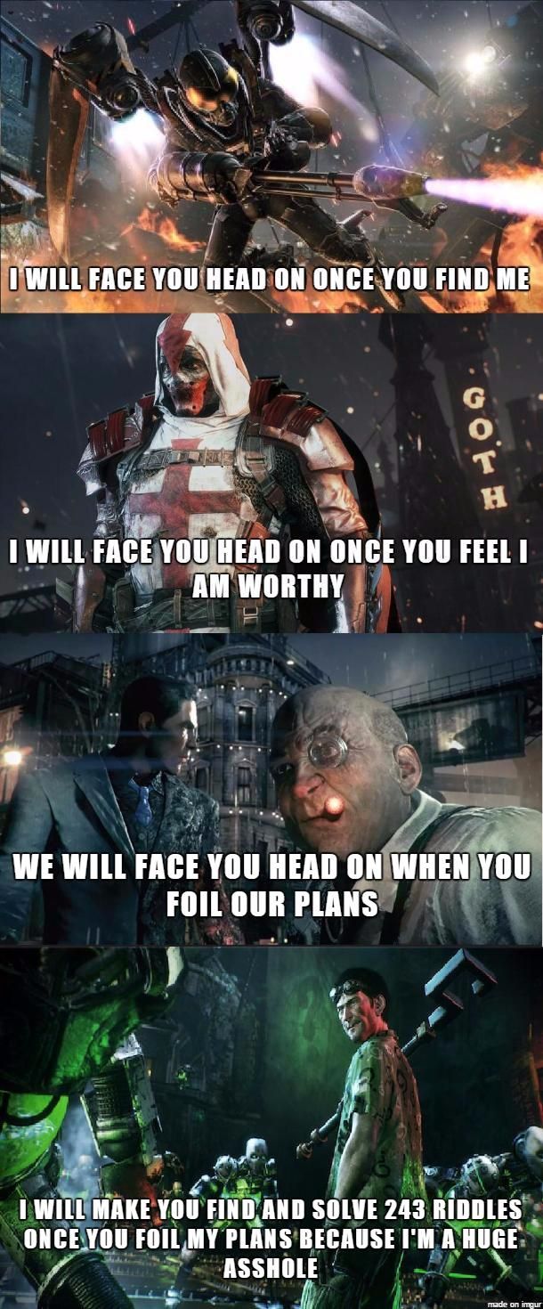 My thoughts when playing the Arkham Knight side missions.