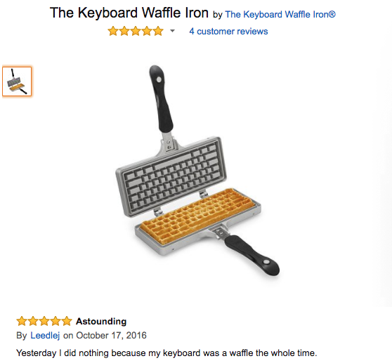 Amazon user reviews waffle.