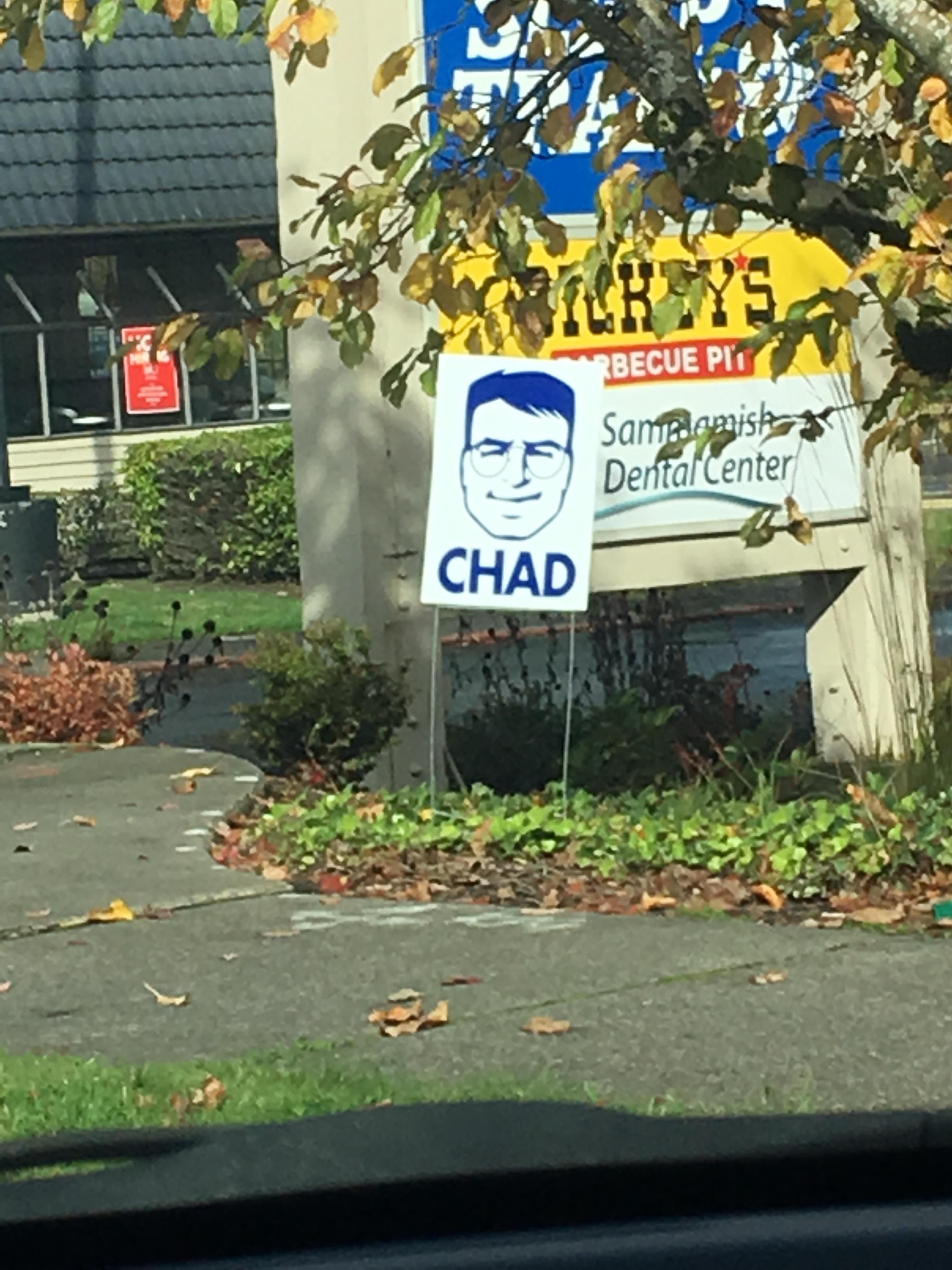 I have no idea what Chad is trying to achieve, but I support him 100%