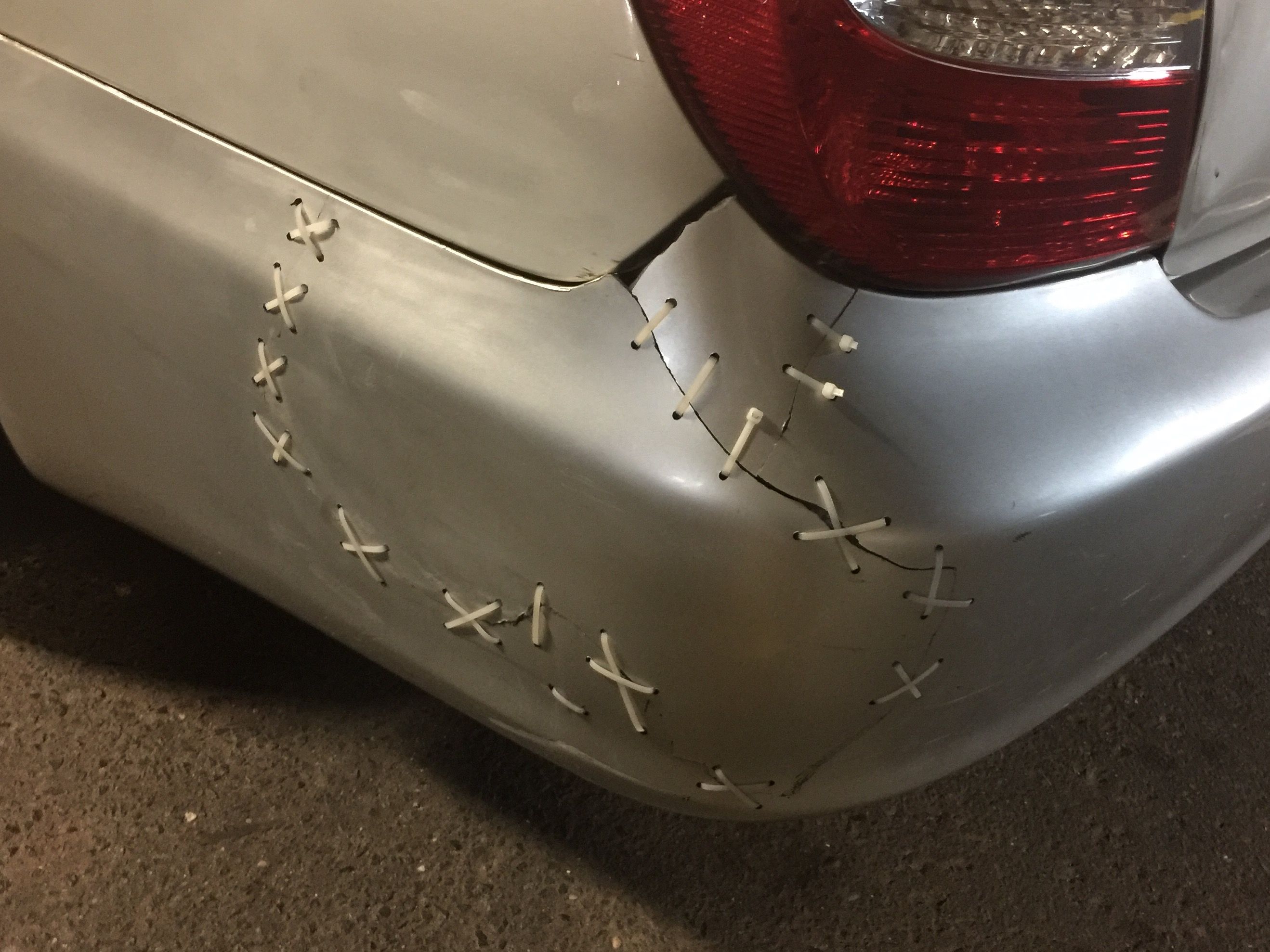 The way this bumper is stitched together with zip ties