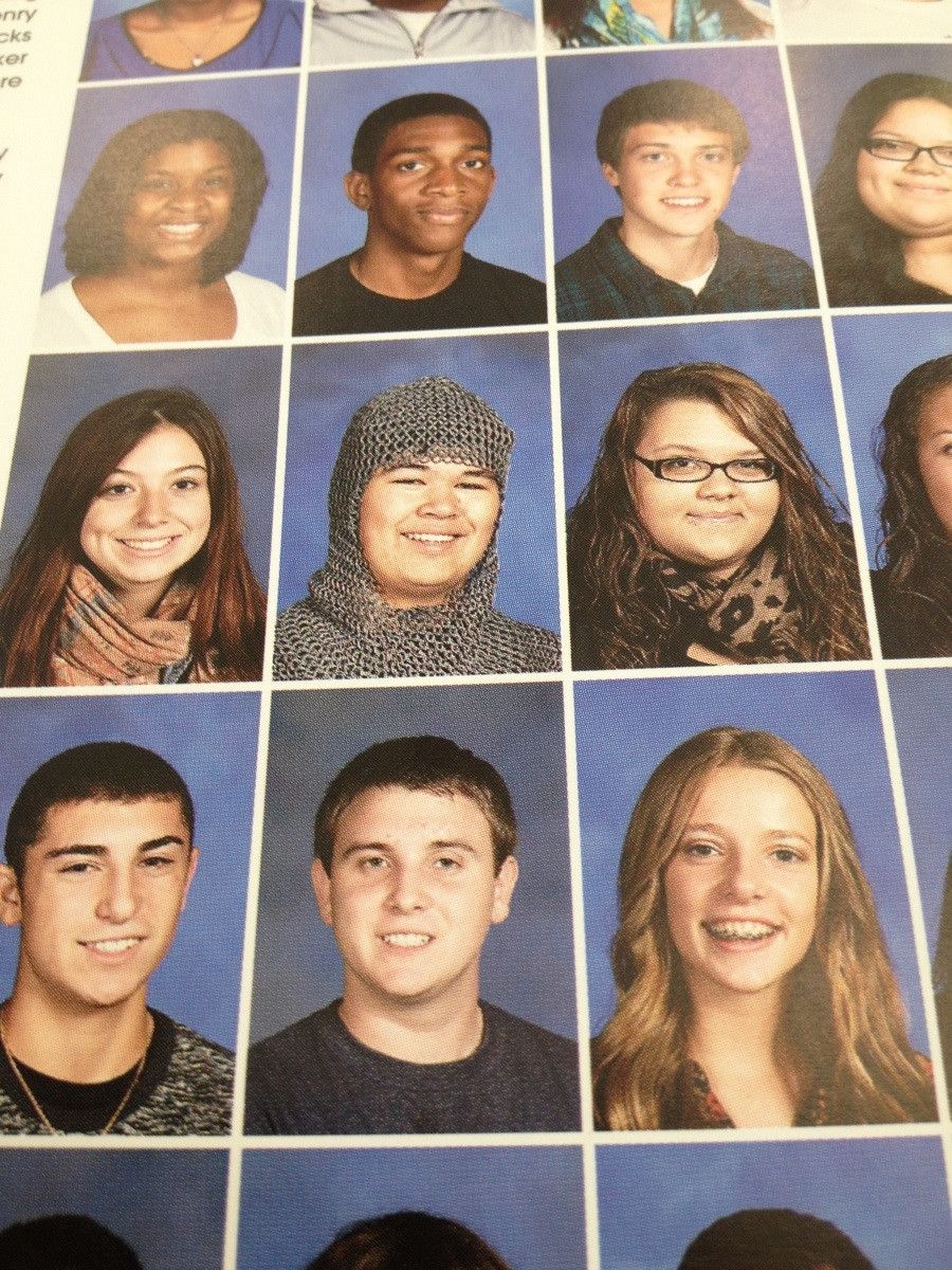Somebody wore chainmail to their school photo