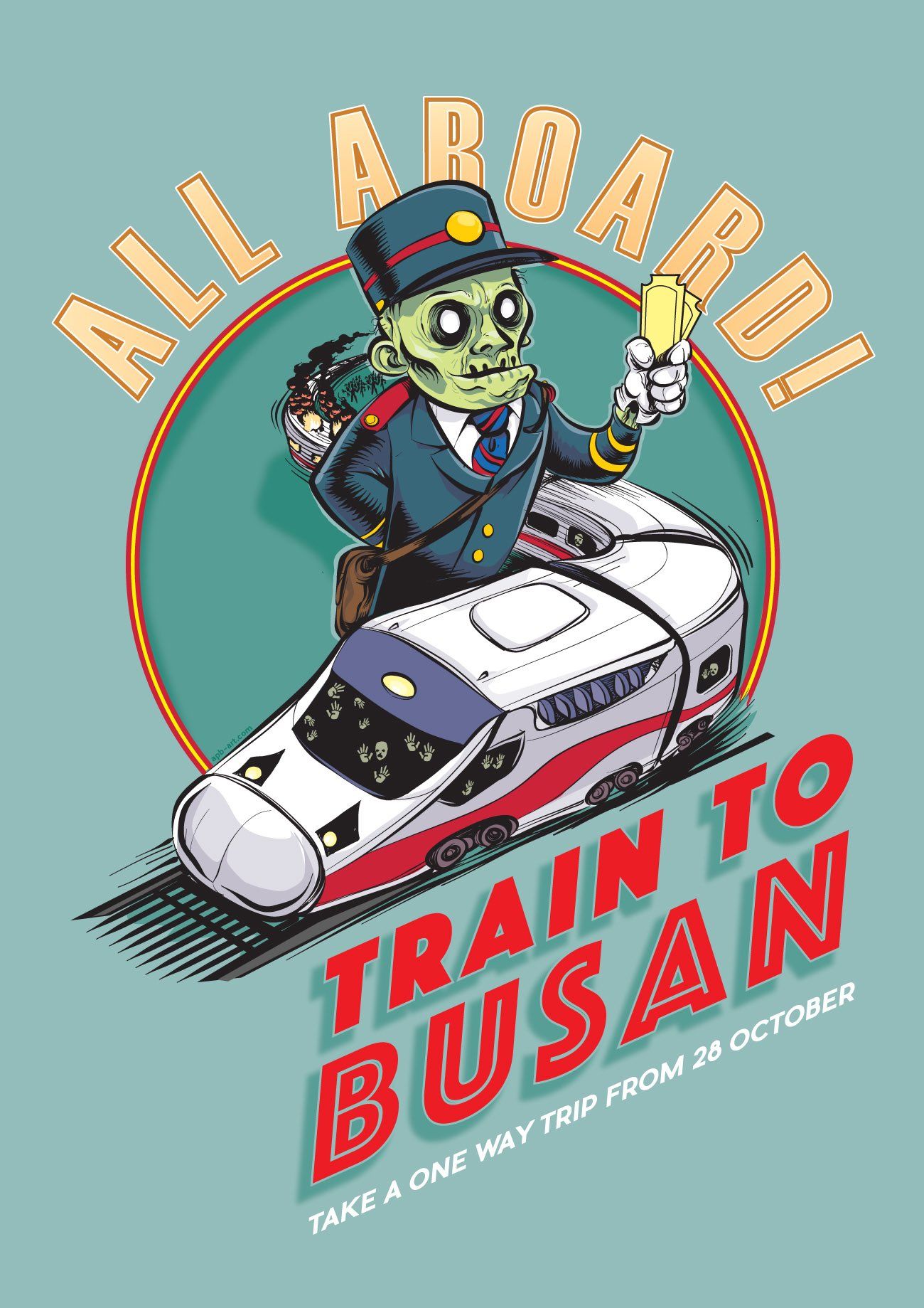 Train to Busan illustrated poster by Andrew Barr for UK release