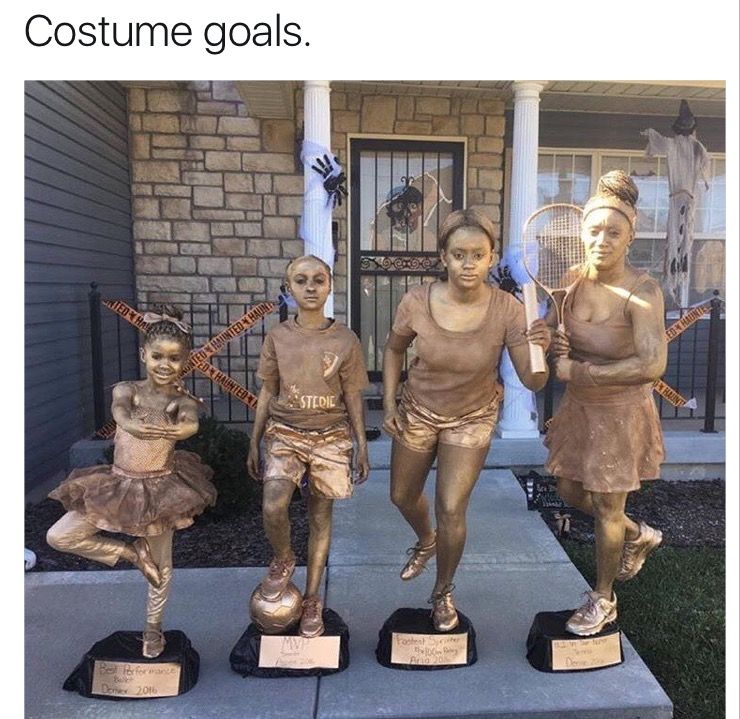 These girls are dressed up as trophies of their own accomplishments