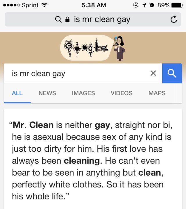 Is Mr. Clean gay?