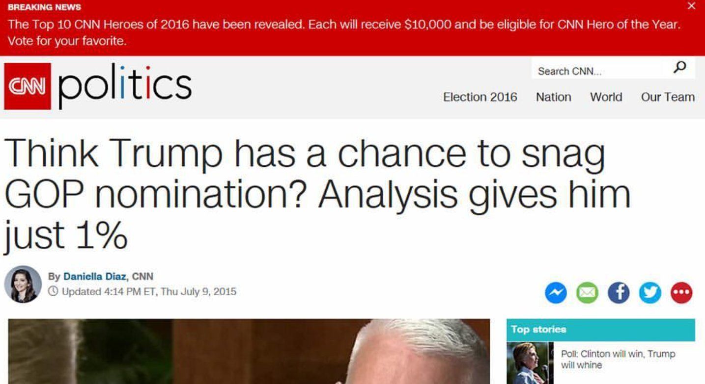 CNN gave Trump a 1% chance to win GOP nomination #NeverForget