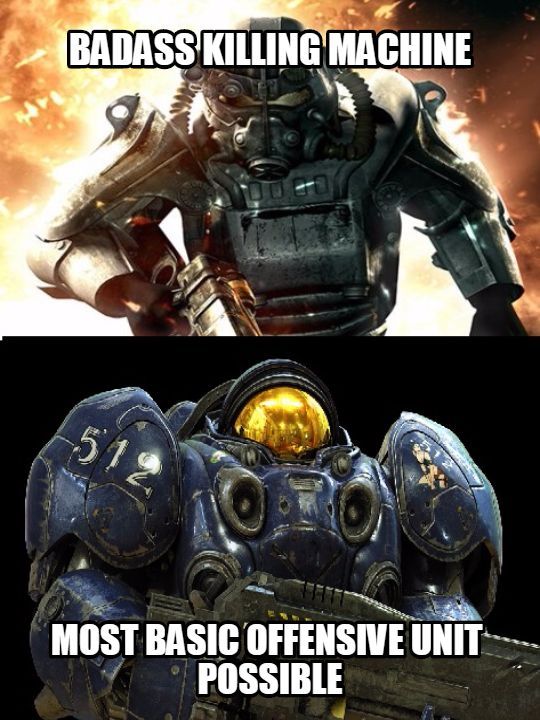 Fallout vs Starcraft on Power Armor