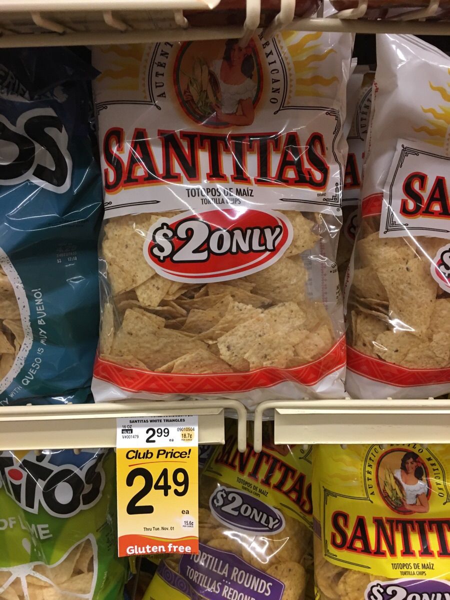 $2 chips being sold for $3, on sale for $2.49.