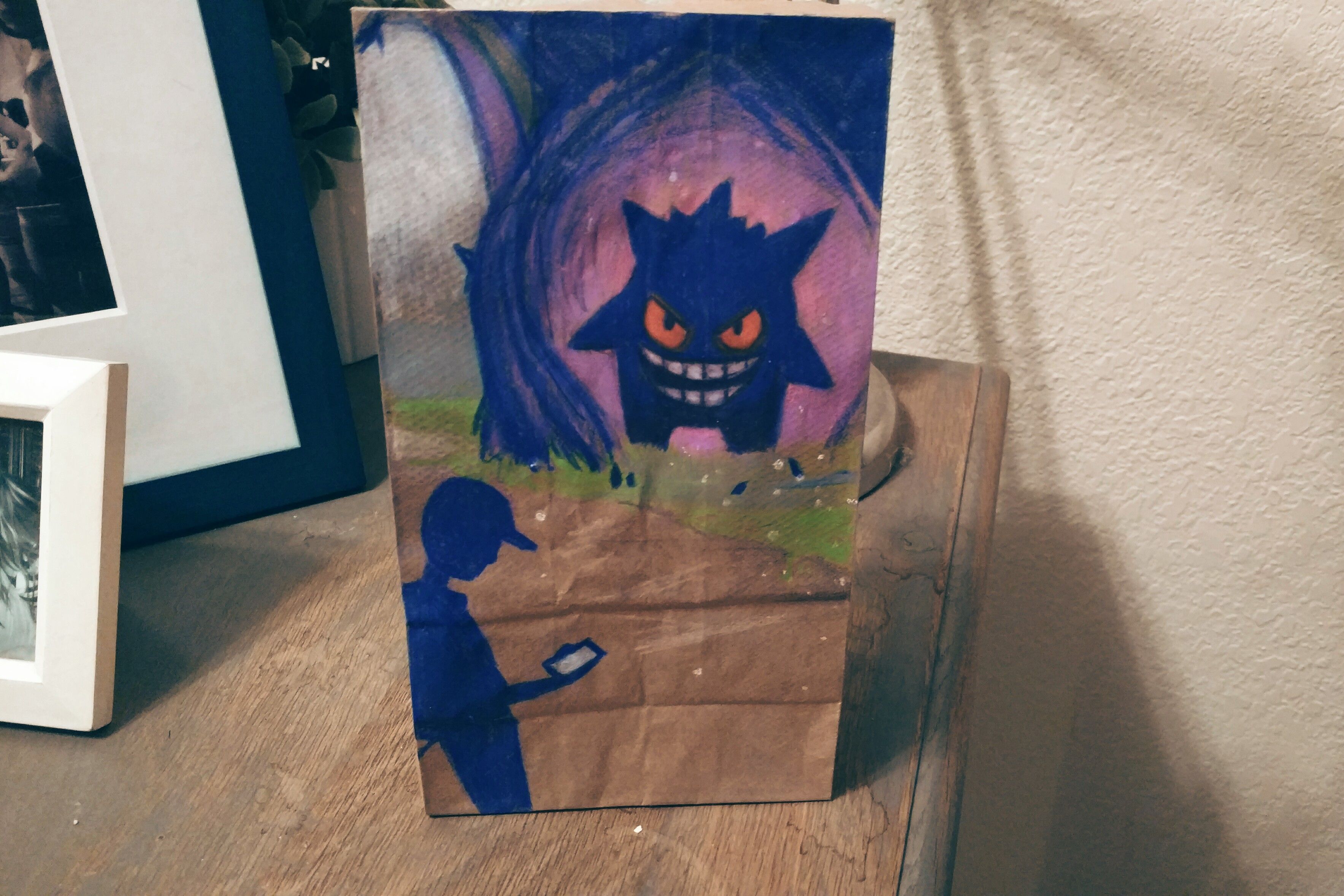 Field trip for my little dude tomorrow, made a Halloween loading screen lunch sack for him.