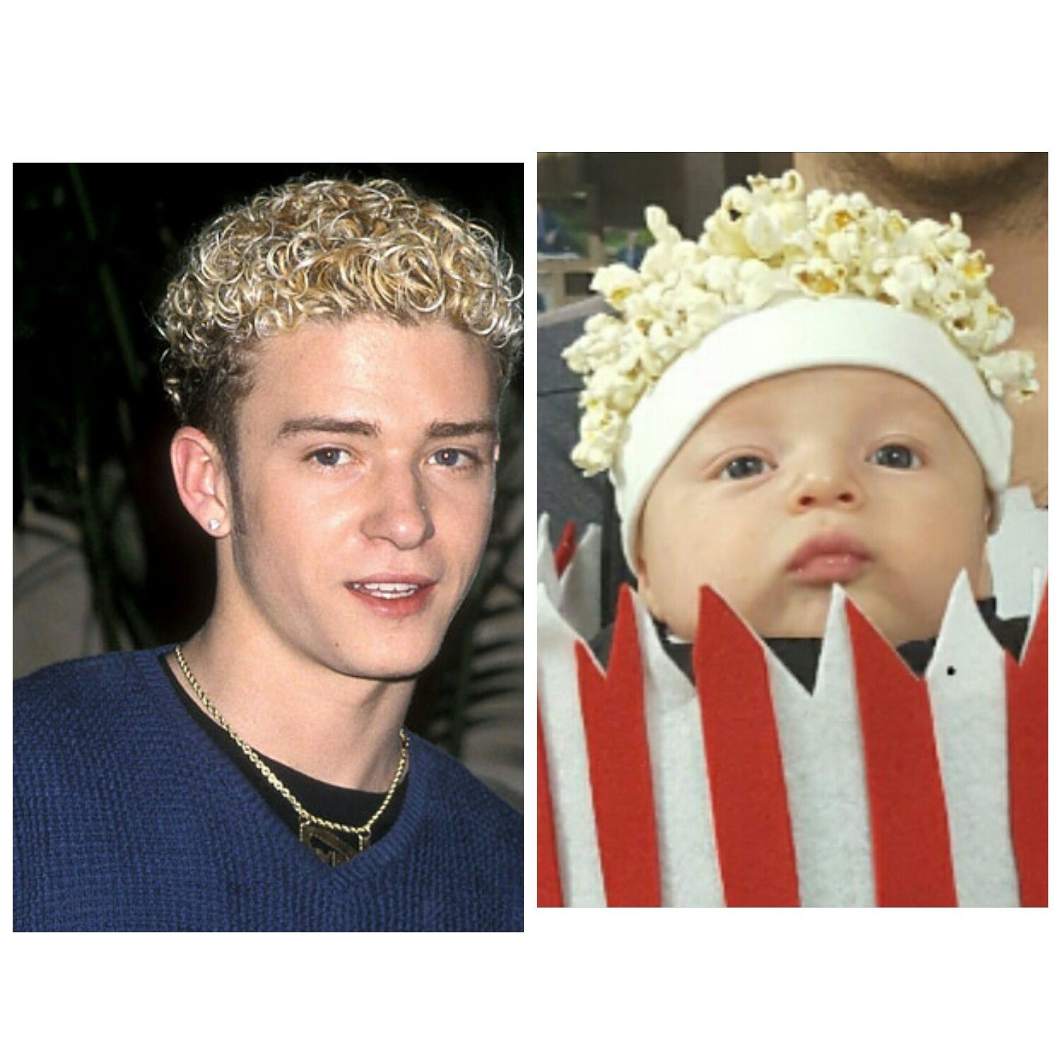 When your son's popcorn Hallowe'en costume resembles a 90's Justin Timberlake