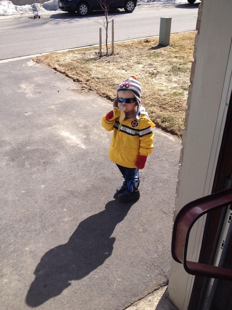 This is Carter. He knocked on my door to ask if he could have a banana then left.