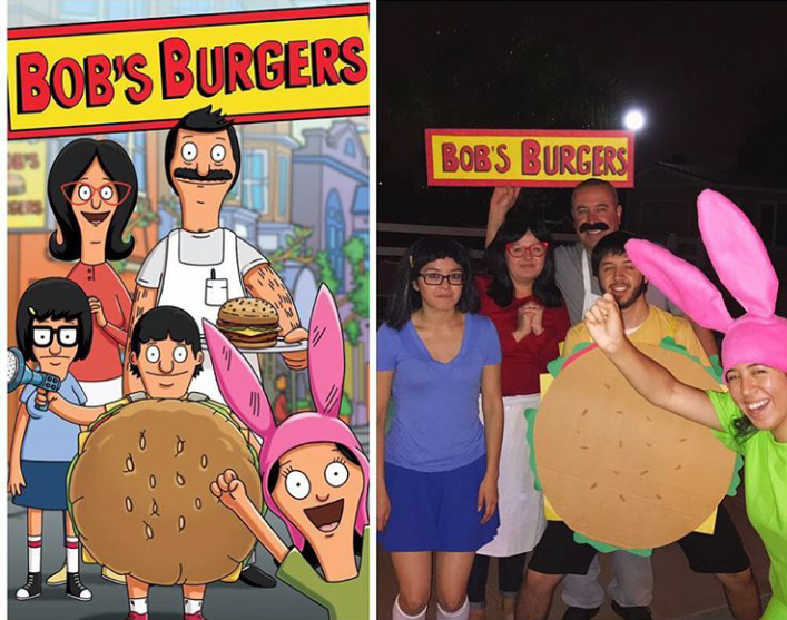 Me and my girlfriends family attempt at bobs burgers costumes