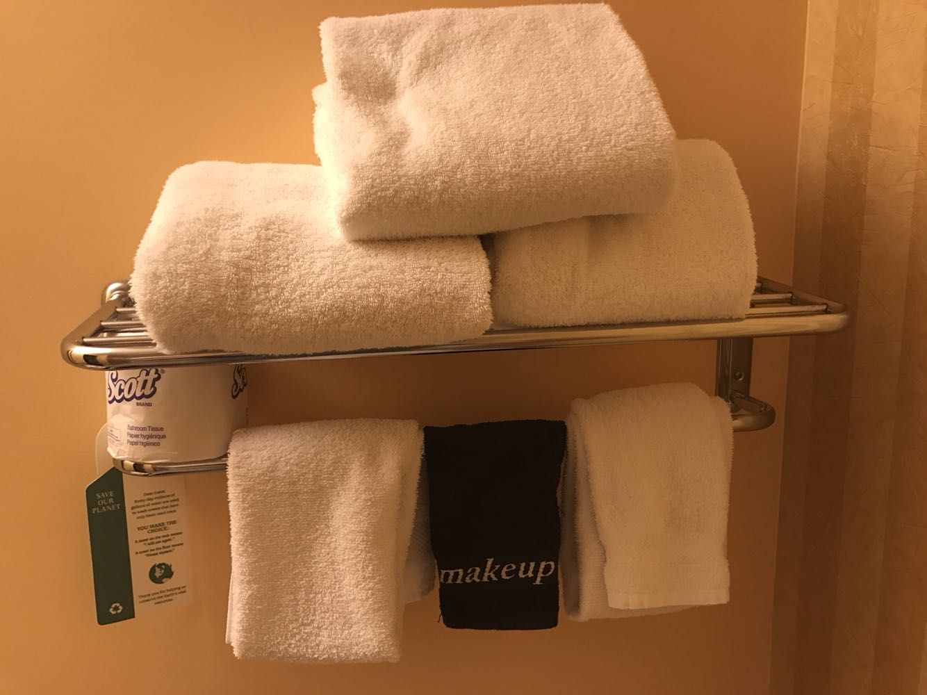 Hotel I'm staying at has a separate towel to take off makeup