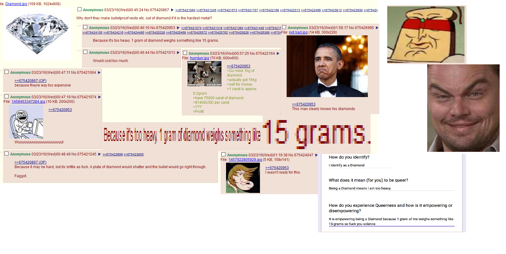 Anon is against diamond armor