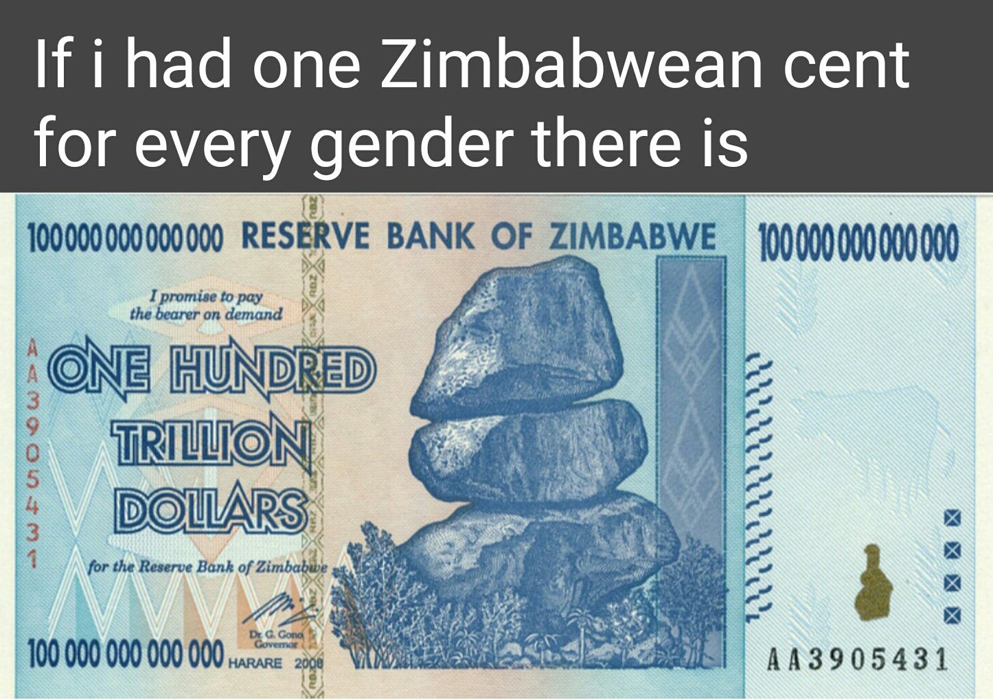 Сто триллионов. Zimbabwe trillion.