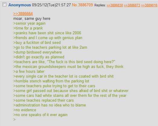 Anon does a senior prank