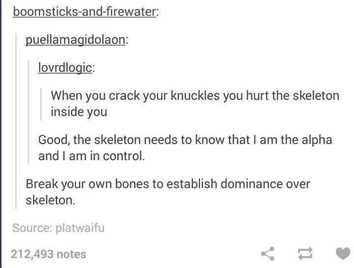 But the skeleton is just biding it's time it knows time is to its advantage