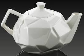 I drink my edgy tea from my edgy teapot